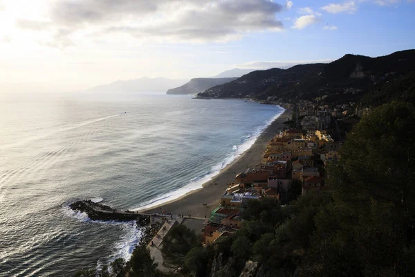 Varigotti Italia Diciembre 2017 Vista Varigotti Desde Crena Point Riviera — Foto de Stock