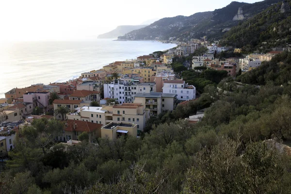 Varigotti Italia Diciembre 2017 Vista Varigotti Desde Crena Point Riviera — Foto de Stock