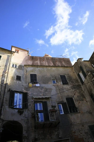 Cervo Italy December 2017 Tipycal House Cervo Village Italian Riviera — Zdjęcie stockowe