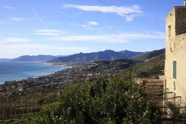 Crosa Italien Dezember 2017 Blick Auf Borgio Vom Dorf Verezzi — Stockfoto