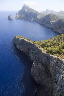 Cabo Formentor, Majorca / İspanya - 25 Ağustos 2016: Cabo Formentor ve Mirador d 'es Colomer, Mallorca, Balearic Adaları, İspanya.