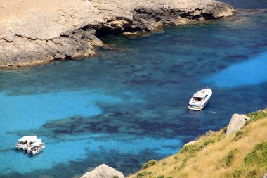 Cabo Formentor, Majorca / İspanya - 25 Ağustos 2016: Cabo Formentor ve Mirador d 'es Colomer, Mallorca, Balearic Adaları, İspanya. 
