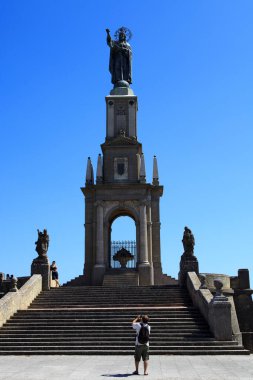 Felanitx, Majorca / İspanya - 25 Ağustos 2016: Santuari de Sant Salvador Manastırı, Santuario de San Salvador, Felanitx, Majorca, Mallorca, Balearic Adaları, İspanya. 