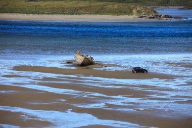 Bunberg (İrlanda), - 25 Temmuz 2016: Bunbeg Beach, Co. Donegal, İrlanda