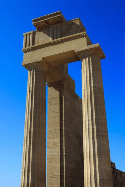 Lindos Rhodos Griechenland Juni 2014 Ruinen Der Akropolis Von Lindos — Stockfoto