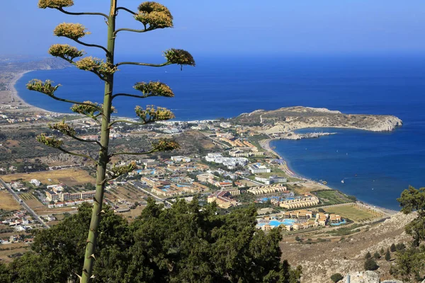 Tsampika Rhodes Greece 2014年6月23日 Tsampikaビューと東海岸の周囲の山々 ロードス島 ドデカネス諸島 ギリシャ — ストック写真