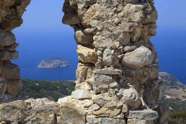 Rodosz Görögország Június 2014 Tengerparti Kilátás Monolithos Kastély Rodosz Dodekán — Stock Fotó