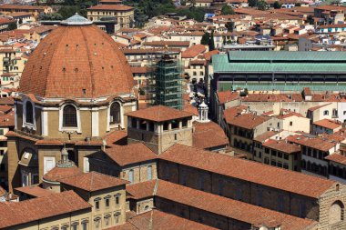 Firenze, İtalya - 21 Nisan 2017: Floransa şehir merkezi, Firenze, Toskana, İtalya