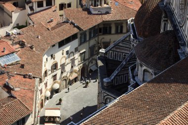 Firenze, İtalya - 21 Nisan 2017: Floransa şehir merkezi, Firenze, Toskana, İtalya