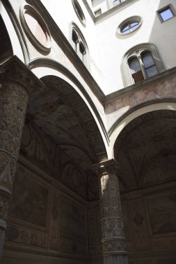 Firenze, İtalya - 21 Nisan 2017: Palazzo Vecchio Avlusu, Floransa, Firenze, Toskana, İtalya