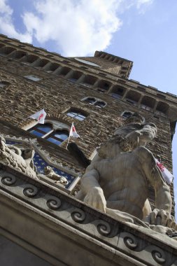 Firenze, İtalya - 21 Nisan 2017: Bartolommeo Bandinelli tarafından Piazza della Signoria, Florence, Firenze, Tuscany, İtalya