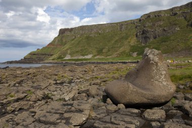 Ulster (İrlanda), - 20 Temmuz 2016: Giant 's Causeway at Co. Antrim, İrlanda