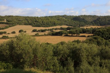 Menorca / İspanya - 22 Haziran 2016: Menorca ülke manzarası, Balearic Adaları, İspanya