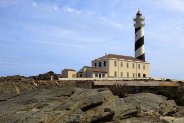 Cape Favaritx, Menorca / İspanya - 23 Haziran 2016: Cape Favaritx, Menorca, Balearic Adaları 'ndaki deniz feneri 