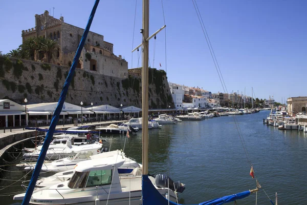 Ciutadela Menorca Španělsko Června 2016 Pohled Přístav Ciutadela Menorca Baleárské — Stock fotografie