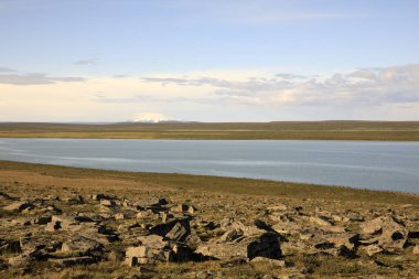 Kjolur / İzlanda - 25 Ağustos 2017: Kjolur Highland Yolu yakınında bir göl, Avrupa
