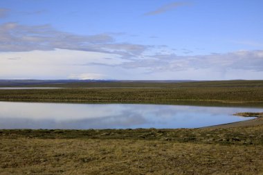 Kjolur / İzlanda - 25 Ağustos 2017: Kjolur Highland Yolu yakınında bir göl, Avrupa