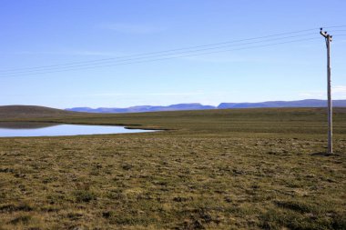 Kjolur / İzlanda - 25 Ağustos 2017: Kjolur Highland Yolu yakınında bir göl, Avrupa