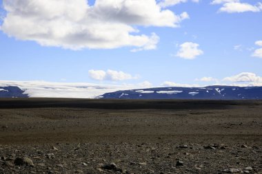 Kjolur / İzlanda - 25 Ağustos 2017: Kjolur Highland Yolu boyunca manzara, İzlanda, Avrupa