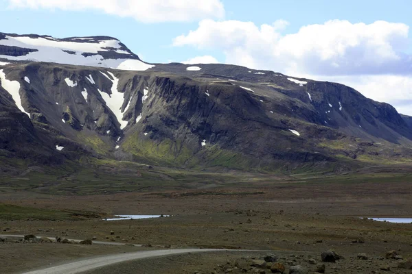 Kjolur Islandia Sierpnia 2017 Krajobraz Wzdłuż Drogi Górskiej Kjolur Islandia — Zdjęcie stockowe