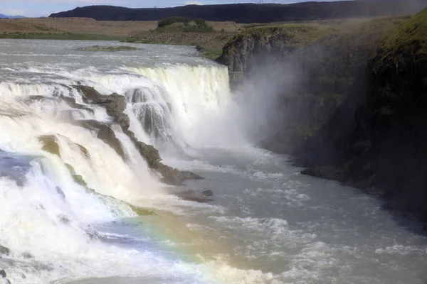 Gullfoss Islândia Agosto 2017 Famosa Cachoeira Gullfoss Islândia Europa — Fotografia de Stock