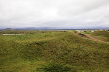 Myvatn / İzlanda - 26 Ağustos 2017: Myvatn Gölü bölgesi, Avrupa