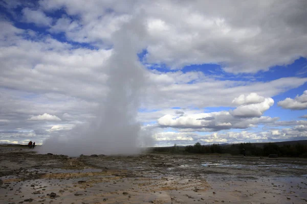 Geysir Island Augusti 2017 Strokkur Geysir Utbrott Nära Golden Circle — Stockfoto