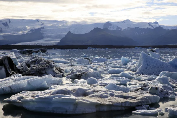 Jokulsarlon Zlanda Ağustos 2017 Buzul Gölü Zlanda Avrupa Buz Oluşumları — Stok fotoğraf