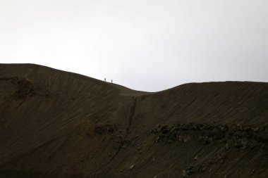 İzlanda - 30 Ağustos 2017: Krafla volkanik bölgesinde Viti krateri, Avrupa 
