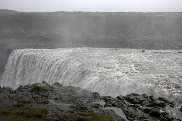 Исландия Августа 2017 Года Dettifoss Самый Мощный Водопад Исландии Всей — стоковое фото