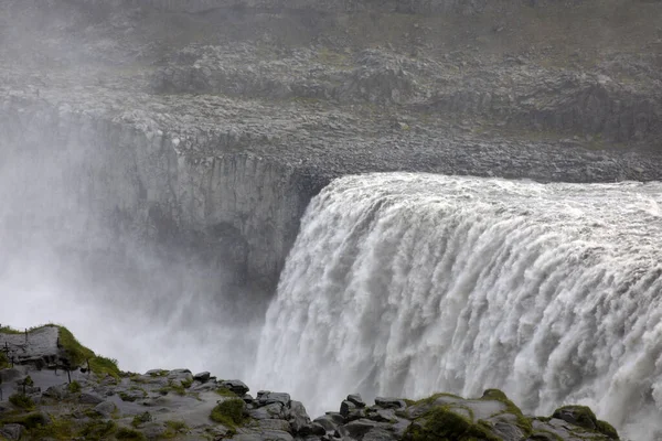 Island Srpna 2017 Dettifoss Nejvýkonnější Vodopád Islandu Celé Evropě Islandu — Stock fotografie