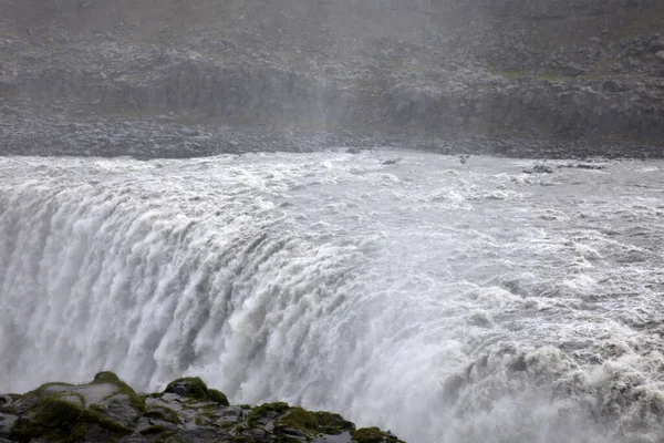 Island August 2017 Dettifoss Der Mächtigste Wasserfall Island Und Ganz — Stockfoto