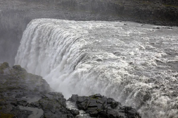 Islândia Agosto 2017 Dettifoss Cachoeira Mais Poderosa Islândia Toda Europa — Fotografia de Stock