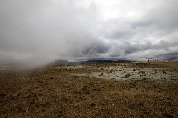 Hverir Islandia Agosto 2017 Zona Geotérmica Azufre Hverir Cerca Montaña —  Fotos de Stock