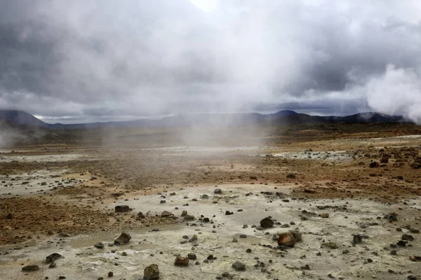 Hverir Iceland August 2017 Hverir Geothermal Sulfur Area Namafjall Mountain — 图库照片