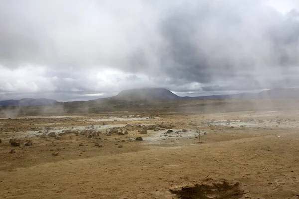 Hverir Izland Augusztus 2017 Hverir Geotermikus Kénes Terület Közelében Namafjall — Stock Fotó