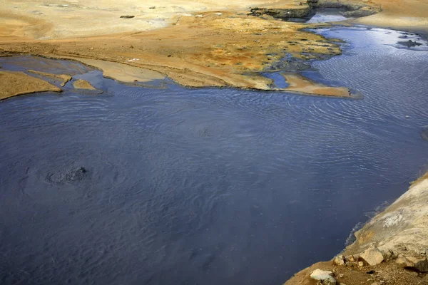 Hverir Islande Août 2017 Eau Chaude Dans Zone Géothermique Hverir — Photo