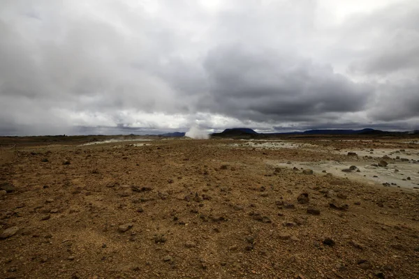 Hverir Iceland August 2017 Hverir Geothermal Sulfur Area Namafjall Mountain Stock Picture