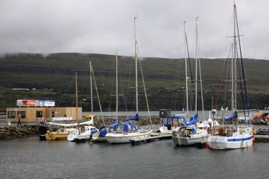 Akureyri / Iceland - August 30, 2017: Akureyri harbour, Iceland, Europe