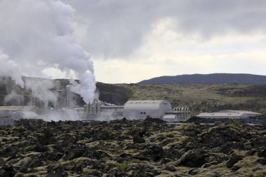Grindavik / Iceland - August 15, 2017: The geothermal power plant near blue lagoon, Reykjavik, Iceland, Europe