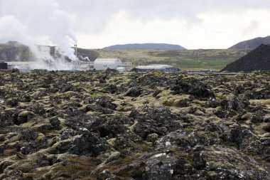 Grindavik / Iceland - August 15, 2017: The geothermal power plant near blue lagoon, Reykjavik, Iceland, Europe