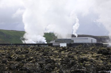 Grindavik / Iceland - August 15, 2017: The geothermal power plant near blue lagoon, Reykjavik, Iceland, Europe