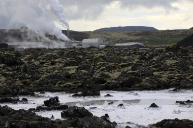 Grindavik / Iceland - August 15, 2017: The geothermal power plant near blue lagoon, Reykjavik, Iceland, Europe