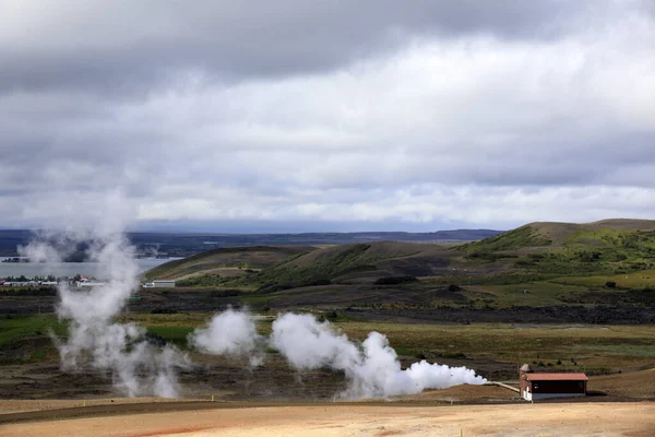 Hverir Iceland 2017 Hverir Gethermal Sulfur Area Namafjall Mountain Myvatn — 스톡 사진