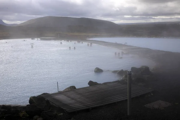 Myvatn Iceland August 2017 Myvatn Nature Baths Myvatn Lake Hverir — Stock Photo, Image