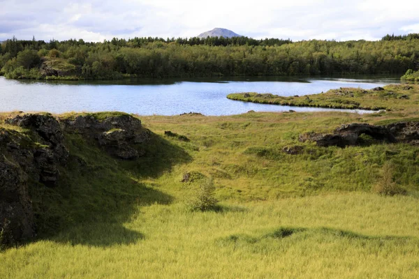 Myvatn Ijsland Augustus 2017 Uitzicht Het Meer Van Myvatn Ijsland — Stockfoto