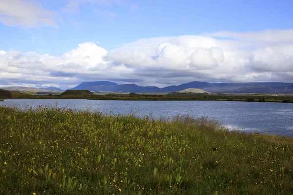 Myvatn Island Augusti 2017 Utsikt Över Sjön Myvatn Island Europa — Stockfoto