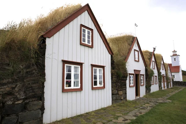 Akureyri Iceland August 2017 Typical Houses Laufas Folk Museum Area — Stock Photo, Image