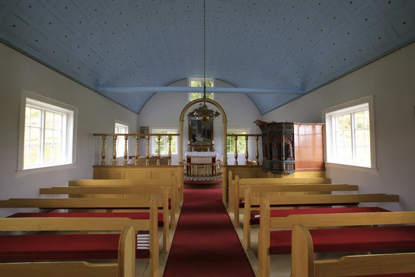 Akureyri Islandia Agosto 2017 Iglesia Madera Interior Del Área Del — Foto de Stock