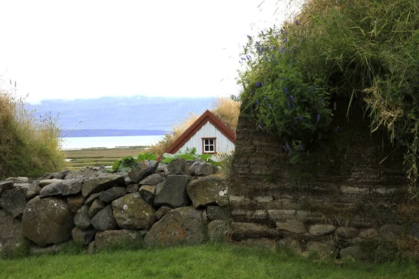 Akureyri Iceland August 2017 Turf House Laufas Folk Museum Area — Stock Photo, Image